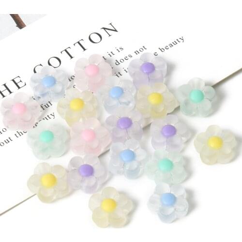 50/100Pcs/Lot 13x6mm Acrylic Spaced Beads Transparent Flower Shape Beads For DIY Necklace Earrings Jewelry Accessories