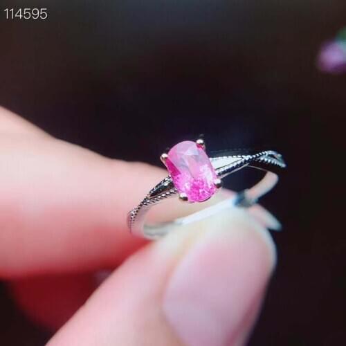 Natural Sri Lanka Ceylon Pink Sapphire Ring Fine Jewelry 4X6mm