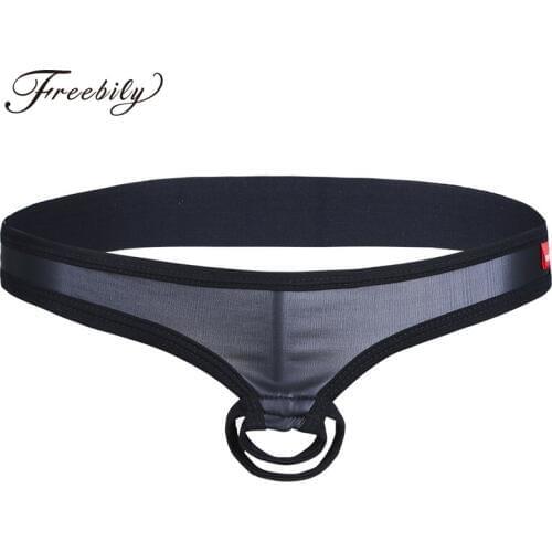 Men Hot Erotic Lingerie Enlargement Ring Metal Cockring Open Crotch Sexy G-String Sexy Toys Gay Wear Bikini Thongs Panties