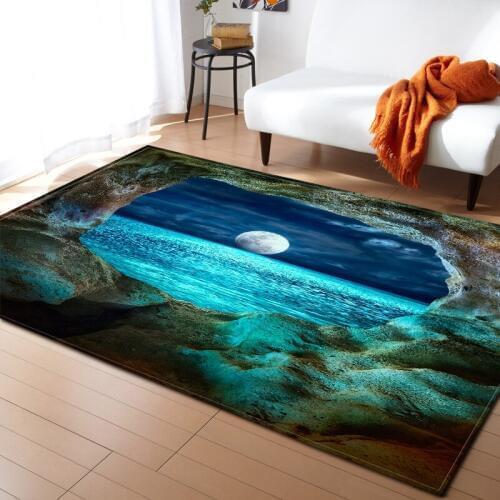 Creative style carpet Cosmic Earth starry sky 3D Print Flannel Rugs Antiskid soft 150* 200cm Large Area Carpets for Living Room