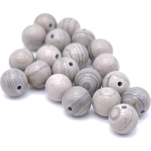 Natural Stone Natural Stone Grey Line Beads Round Loose Spacer Beads 8mm Necklace Bracelet Jewelry Making