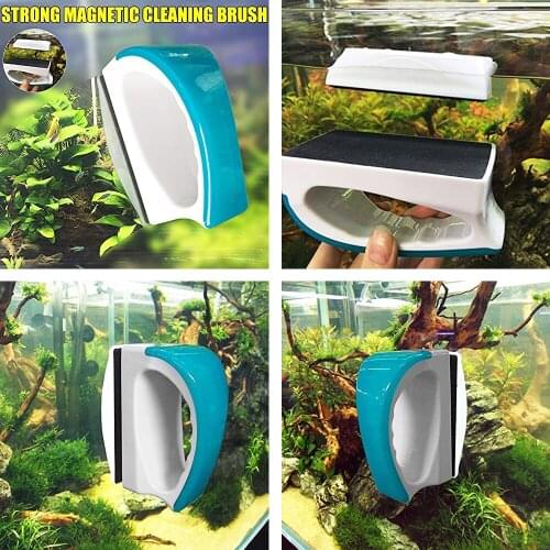 Mini Magnetic Fish Tank Aquarium Glass Cleaner Brush Magnets Strong Magnetic Clean Dead Ends Scratch-Free aquarium accessories