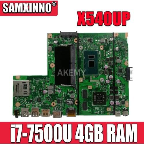Akemy X540UP laptop Motherboard X540UP X540U A540U R504U F540U Mainboard i7-7500U CPU 4GB-RAM