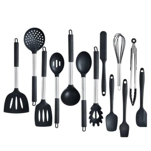 Silicone 16 Piece Cooking Tool Set Stainless Steel Handle Spatula Spoon Spoon Whisk Kitchen Tool Household Cooking Accessories