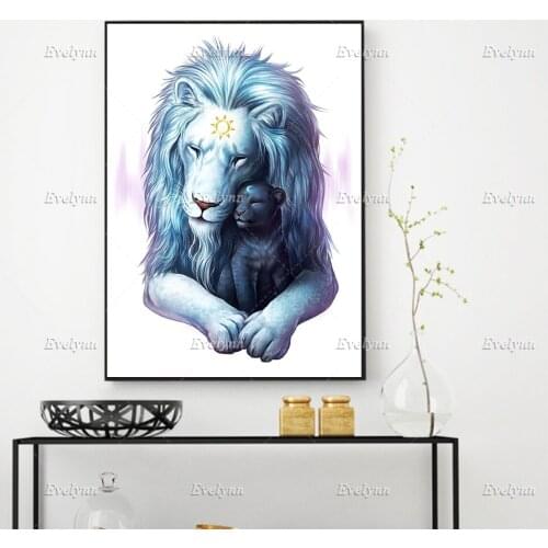 Nordic Child Of Light Wall Art Canvas Painting Hd Prints Lion Family Posters Modular Picture For Bedroom Living Room Home Decor