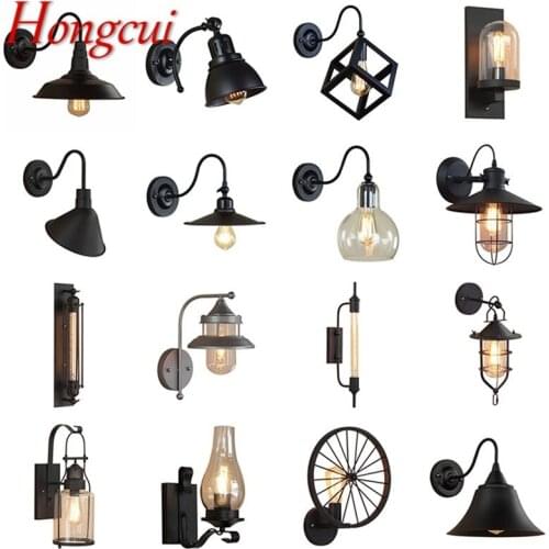 Hongcui Retro Wall Lamp Loft Vintage Contemporary Industrial Style Sconces Light Corridor For Home