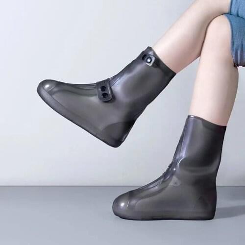 Parent-child Rain Shoes Cover Non-slip Waterproof Soft Portable Girls Boys High Rainboots Shoe Sole 24-32cm