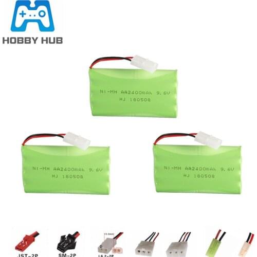 9.6v 2400mah NiMH Battery for RC toys Car Boat Gun Trucks lighting security facilities NI-MH AA 9.6v Rechargeable battery pack