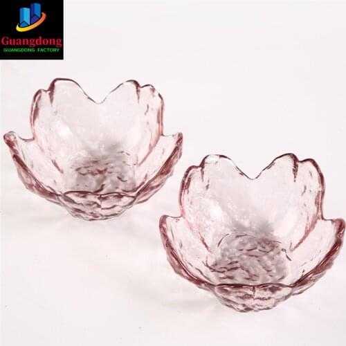 NEW Cherry sauce dish glass 1/2/4/6 blossom glass sauce dish sets small plate Japanese-style hammer head cherry vinegar dish