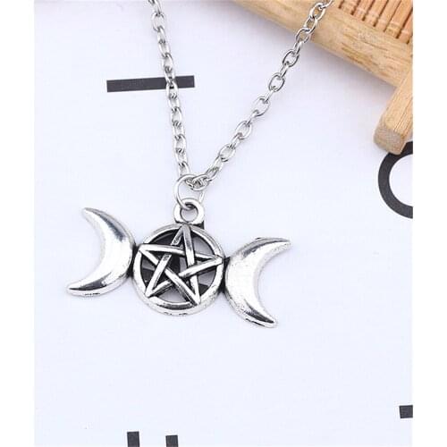 March Goddess Witchcraft Pentagram Necklace Wicca Pentagram Magic Supernatural Amulet Jewelry Ladies Gift