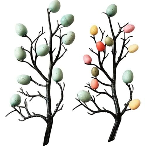 Easter Tree with Painting Eggs Decor Spring Party Supplies Kindergarten Ornament