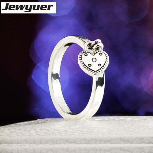 Valentines Day gift silver 925 Love Lock Ring heart wedding Rings for women 925 sterling silver fine jewelry anillos RIP0153