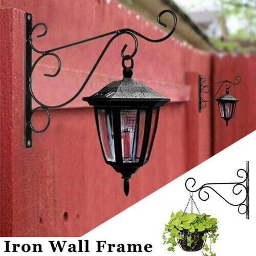Simple Wall-Mounted Flower Hook Flower Pot Holder Europe Vintage Iron Art Flower Stand Decoration Wall Hanging Basket Bracket
