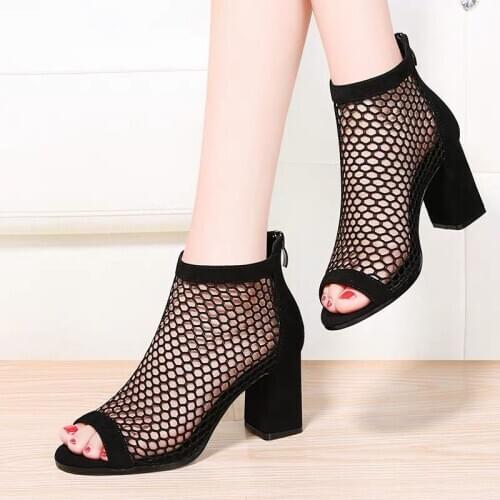 High-heeled Women Sandals 2020 New Summer Mesh Sexy Women Sandals Hollow Out Rubber Ladies Sandals