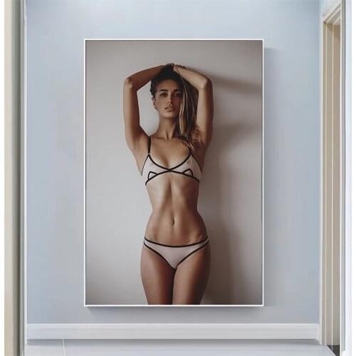 April Love Geary Sexy Model Pretty Girl Swimsuit Pose Wall Silk Cloth HD Poster Art Home Decoration Gift
