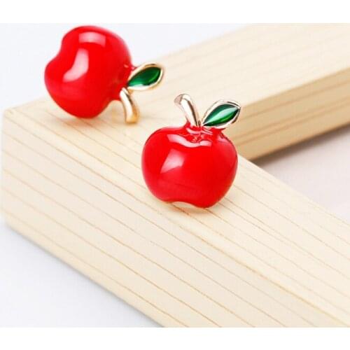 Fashion Cute Tiny Red Apple Stud Earrings Gift Fashion Korean Jewelry Luxury Sexy Girls Party Wear Earrings For Woman