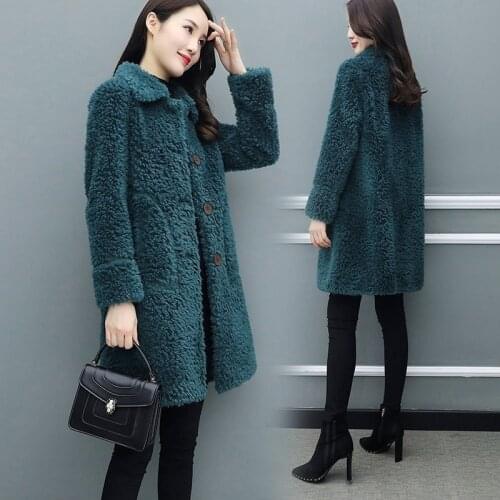Wool Fur Jacket Real Sheep Fur Coats Winter Coat Women Clothes 2021 New Fashion Medium-long Long Sleeve Thick Warm Coat X71