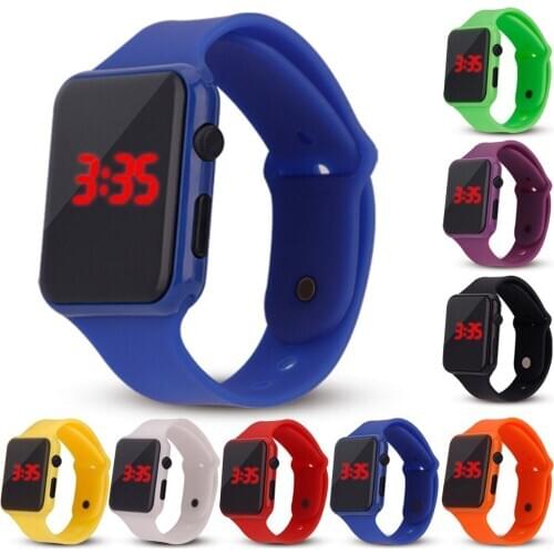 Students Watch Kids LED Digital Watches Women Electronic Watch Students Sports Silicone Square Watch Men Wristwatch Hot Clock