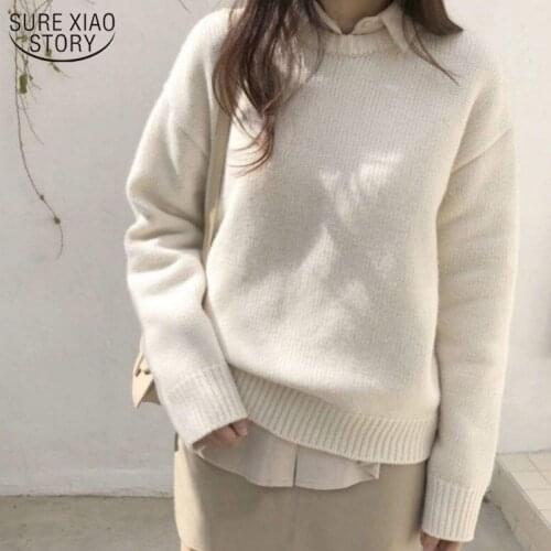 2021 Spring New Sweet Long Sleeve Womens Sweater Autumn Loose Womens Knitwear Wool Pullover O-neck Fashion Sweater Clothes