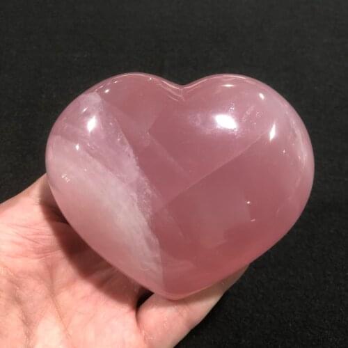 1pc Natural Crystals Rose Pink Quartz Heart Shape Energy Reiki Stones Room Home Office Aquarium decoration accessories Gemstone