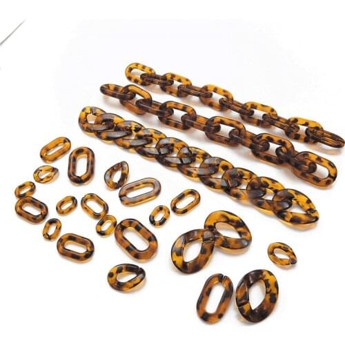 10/20pcs Plastic Acrylic Twisted Chains Leopard Colors for Earring Bracelet Necklace Making DIY Jewelry Findings Accessories