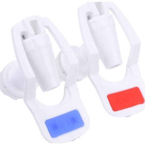 2 Pcs Water Dispenser Replacement Push Type White Plastic Tap Faucet