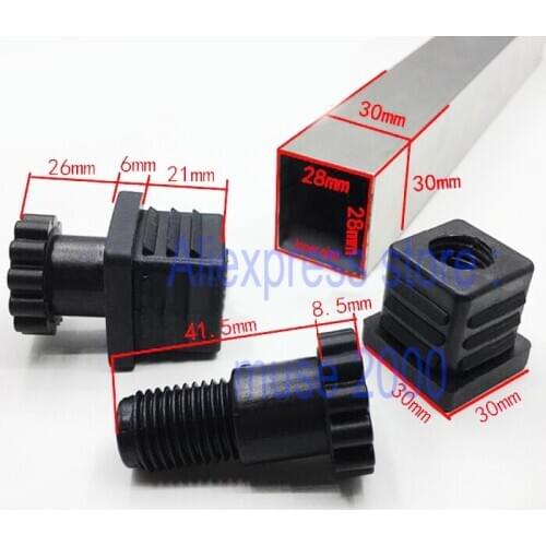 30x30 square feet adjustable feet pad plastic chair bed table blank tube insert end floor screw on furniture