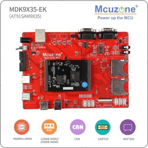 AT91SAM9X35, MDK9X35, 400MHz CPU, 128MB DDR2, Ethernet, USB HighSpeed, CAN, LCDC
