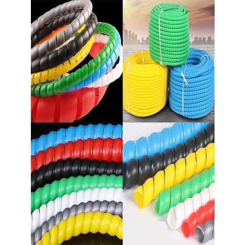 Freeshipping 1meter/lot 18 20 22 25 to 50mm Flame retardant spiral wrapping bands casing Cable Sleeves colorful Winding pipe