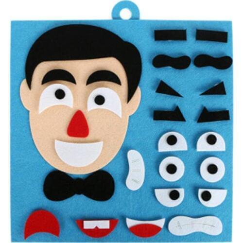 Children Expression Puzzle Felt Toys DIY Emotion Change Puzzle Toys Kids Recognition Training Educational Toys 30*30cm
