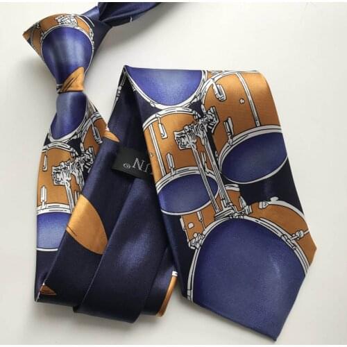 2020 Designers Musical Tie Fashion Men Printed Drums Necktie for Musician Concert