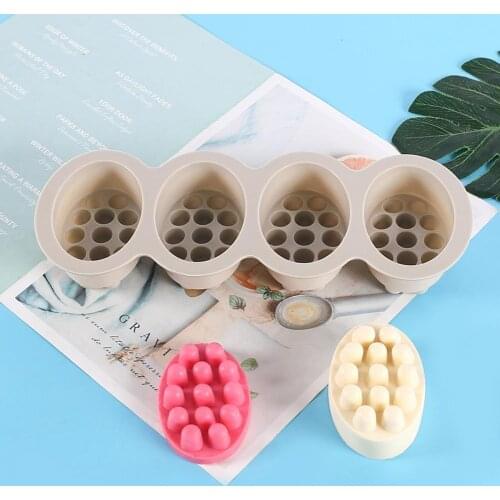 Soap Mold Eco-friendly 4 Compartiments Grey Color Epoxy Soap Craft Mold Supplies Home Accessories Soap Mold