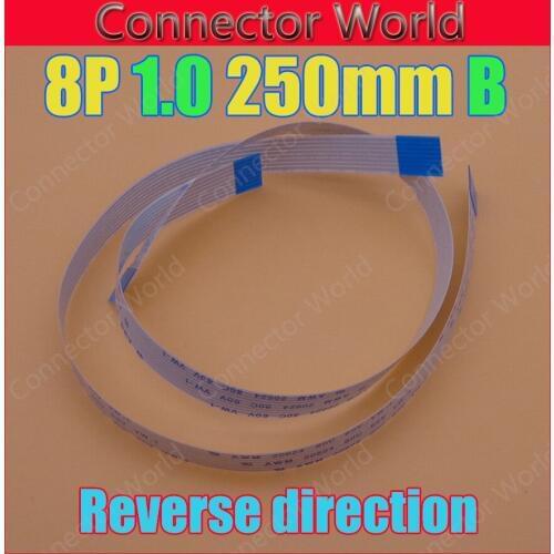 30pcs New FFC FPC flat flexible cable 1.0mm pitch 8 pin 8pin Reverse Length 250mm Width 9mm Ribbon Flex Cable