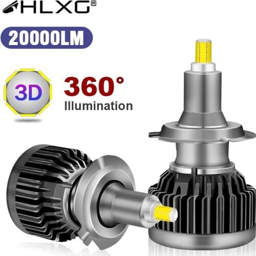 HLXG 360 h7 car led headlight CSP 20000LM luces 6500K 60W 12V bulb Light 9005 9006 HB3 HB4 H8 H9 H11 lampada lamp h1 led canbus