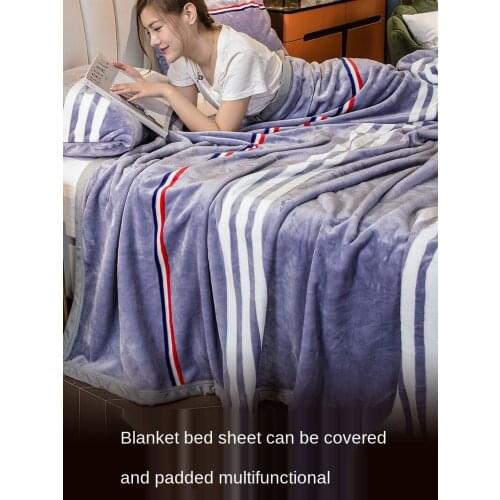 Coral blanket frankince sheet plush single dormitory thick warm winter bed linen mats