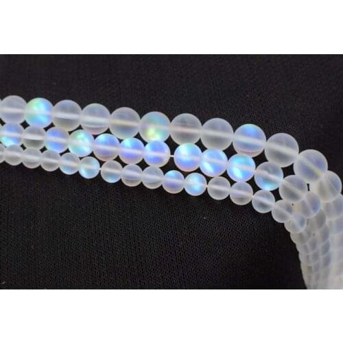 Loose beads white Moonstone round 6/8/10/12mm 15" for DIY jewelry making FPPJ wholesale beads nature gem stone