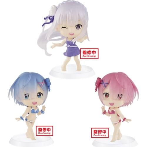 Re:life In A Different World From Zero Rem Ram Emiria Swimwear Anime Dolls Figures Collectible Pvc Model Toys Cute Sweet Doll