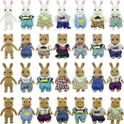 Forest Animal Family 1:12 Childrens Simulation Dollhouse Accessories Miniature Dolls Clothes 11 Styles Girls Pretend Play Toys