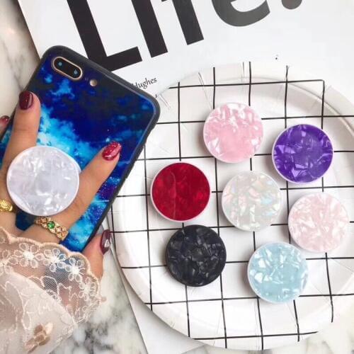 Fashion Shell pattern Universal mobile phone stretch bracket Cartoon Phone Airbag extension phone Stand Finger car phone Holder