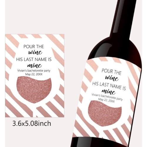 Custom Bachelorette Party Wine Labels Champagne Bottle Stickers Personalized Wedding Decoration Hen Party Bridal Shower Stickers