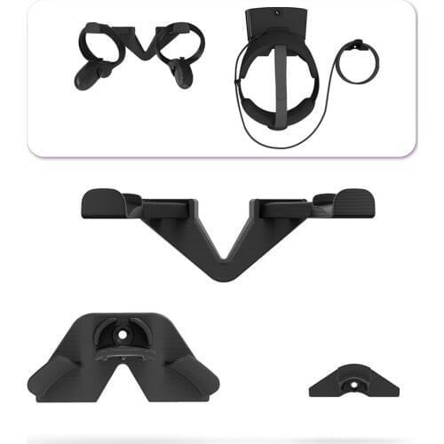  Two Installation Methods VR Wall Mount Hook Stand Bracket Holder for Oculus Rift S Headset Touch Controllers Cable