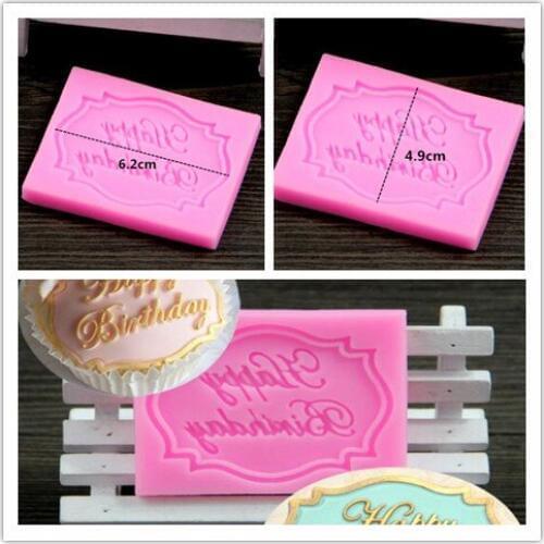 New Arrival Happy Birthday silicone mold chocolate fondant cake decoration