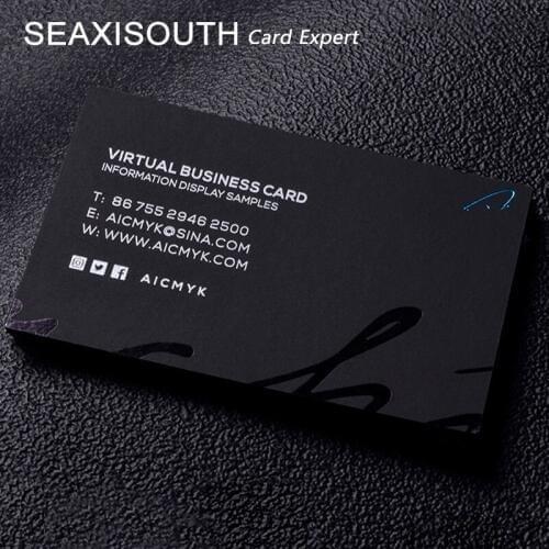 Custom black gold foil business cards embossed visting card Spot UV name cards print silver color black card 500g