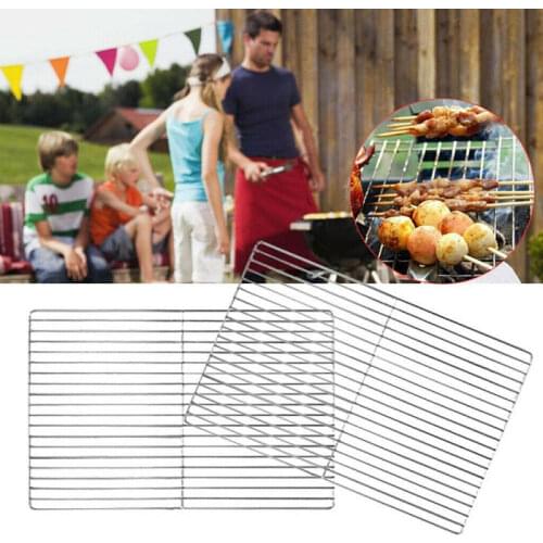 Barbecue BBQ Grill Net Stainless Steel Rack Grid Grate Replacement for Camping Cast Iron Grill Camping Grill Portable Grill