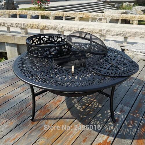 BBQ table Cast aluminum table for garden chair Outdoor furniture popular in size 130cm