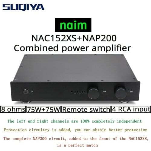SUQIYA-New based on NAIM NAC152 preamp & NAP200 combined amplifier 75W+75W 8 Ohm 4 Way RCA input with remote control version