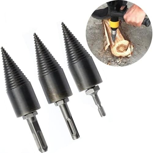 Square/Round/Hexagonal Handle Firewood Machine Drill Bit Punch Drilling 130x32/42mm Large Wood Drill