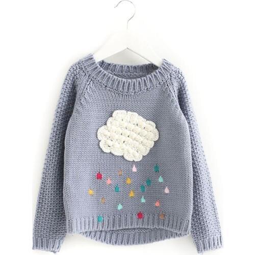 Warm Toddler Baby Girl Pullover Sweaters Kids Girls Spring Autumn Casual Knit Long Sleeve O-Neck Sweater Children School Clothes