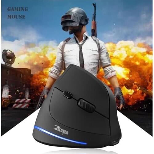 ZELOTES F-35 6 Buttons Wireless Rechargeable Mice 2400 DPI Adjustable Ergonomic Optical Vertical Mouse for computer laptop