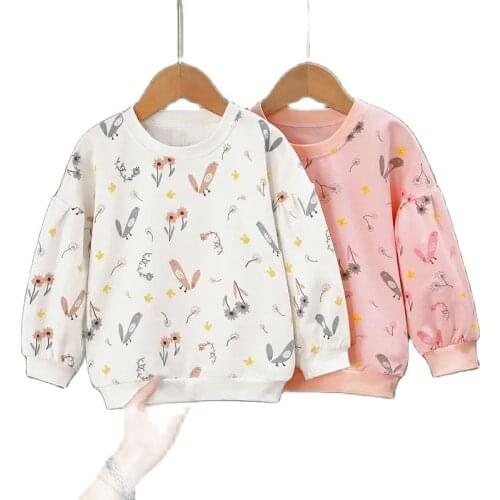 VIDMID Girls cotton sweatshirt girls long sleeve style wearing foreign style jacket childrens autumn floral clothes P5595